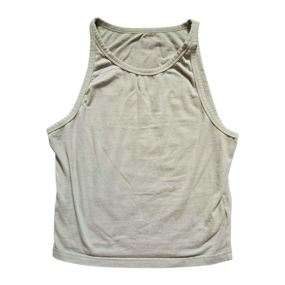 Sage Green High-Neck Tank Top - M